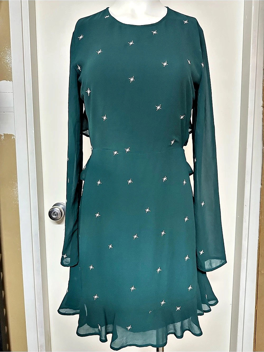 Lulus Counting Constellation Star Mini Dress in Green Size Small